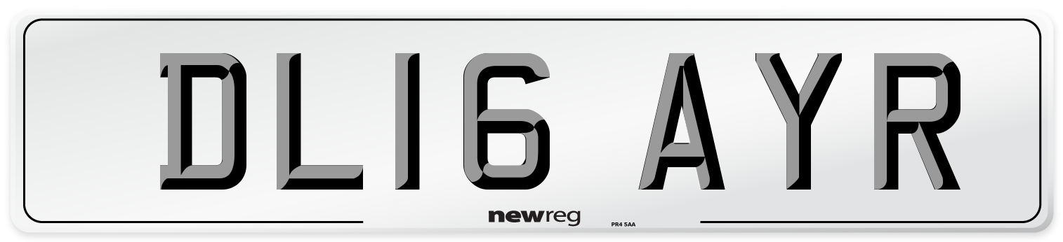 DL16 AYR Number Plate from New Reg